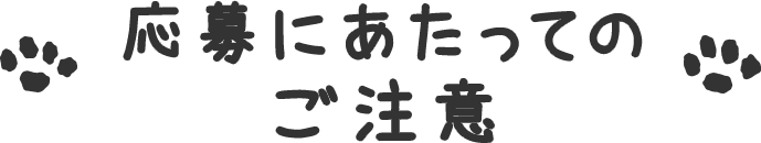 応募にあたってのご注意