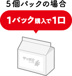 5個パックの場合 1パック購入で1口