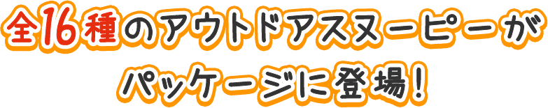 全16種のアウトドアスヌーピーが パッケージに登場！