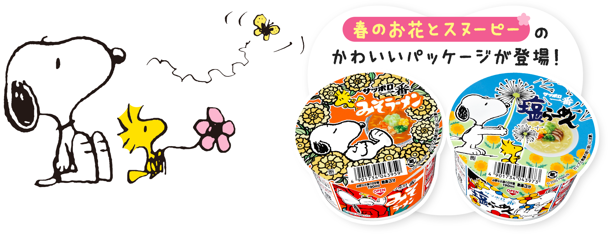 春のお花とスヌーピーのかわいいパッケージが登場！