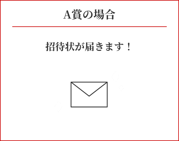 A賞の場合/招待状が届きます！