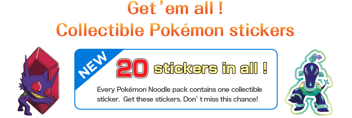 Get’em all! Collectible Pokémon stickers