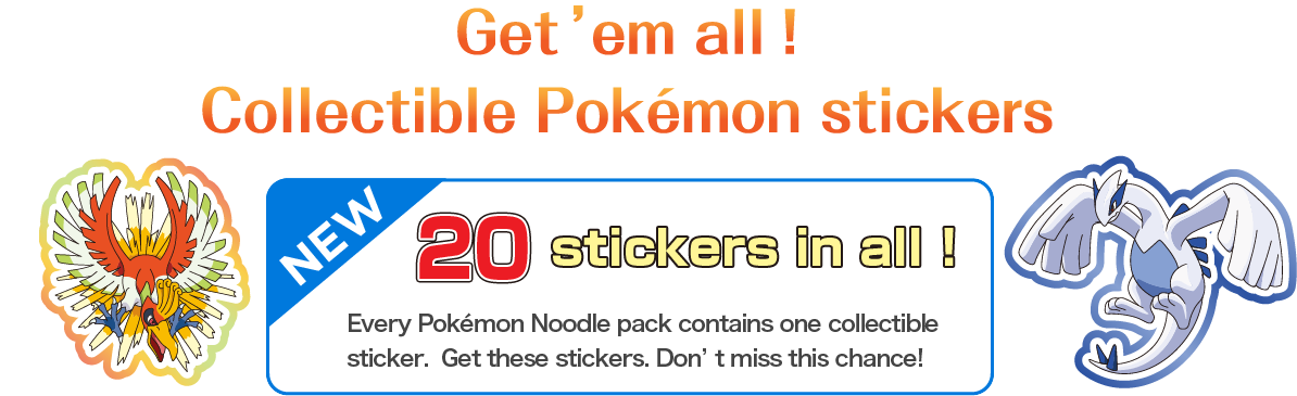 Get’em all! Collectible Pokémon stickers