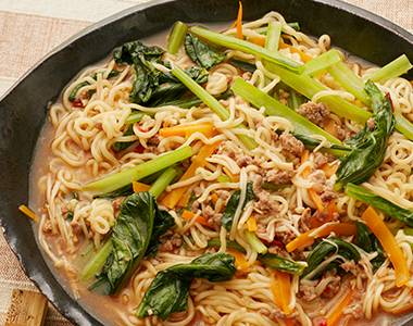 野菜たっぷり！簡単麻婆みそラーメン