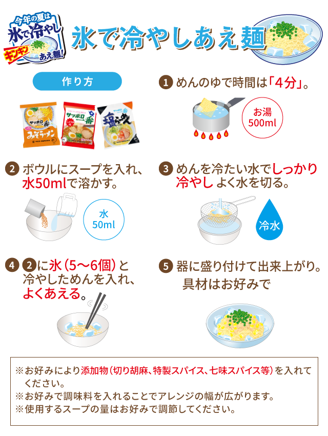 夏は冷やしてサッポロ一番 冷やしラーメン特集 サンヨー食品