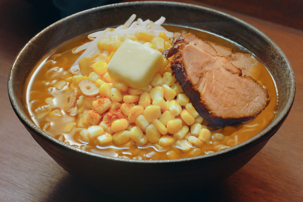 冬のコーンバターみそラーメン