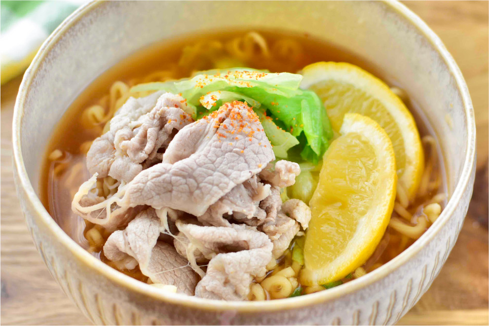 レモン風味のさっぱり豚しゃぶみそラーメン