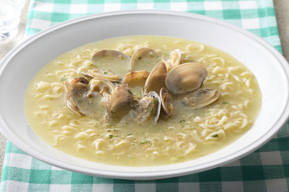 ボンゴレビアンコ風塩スープラーメン