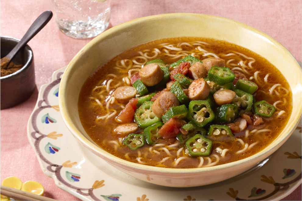 ガンボスープ風　みそラーメン